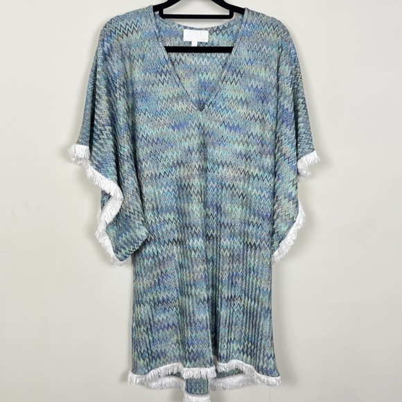 Alexis Poncho Swimsuit Cover Up Fringe Trim - Picture 1 of 7